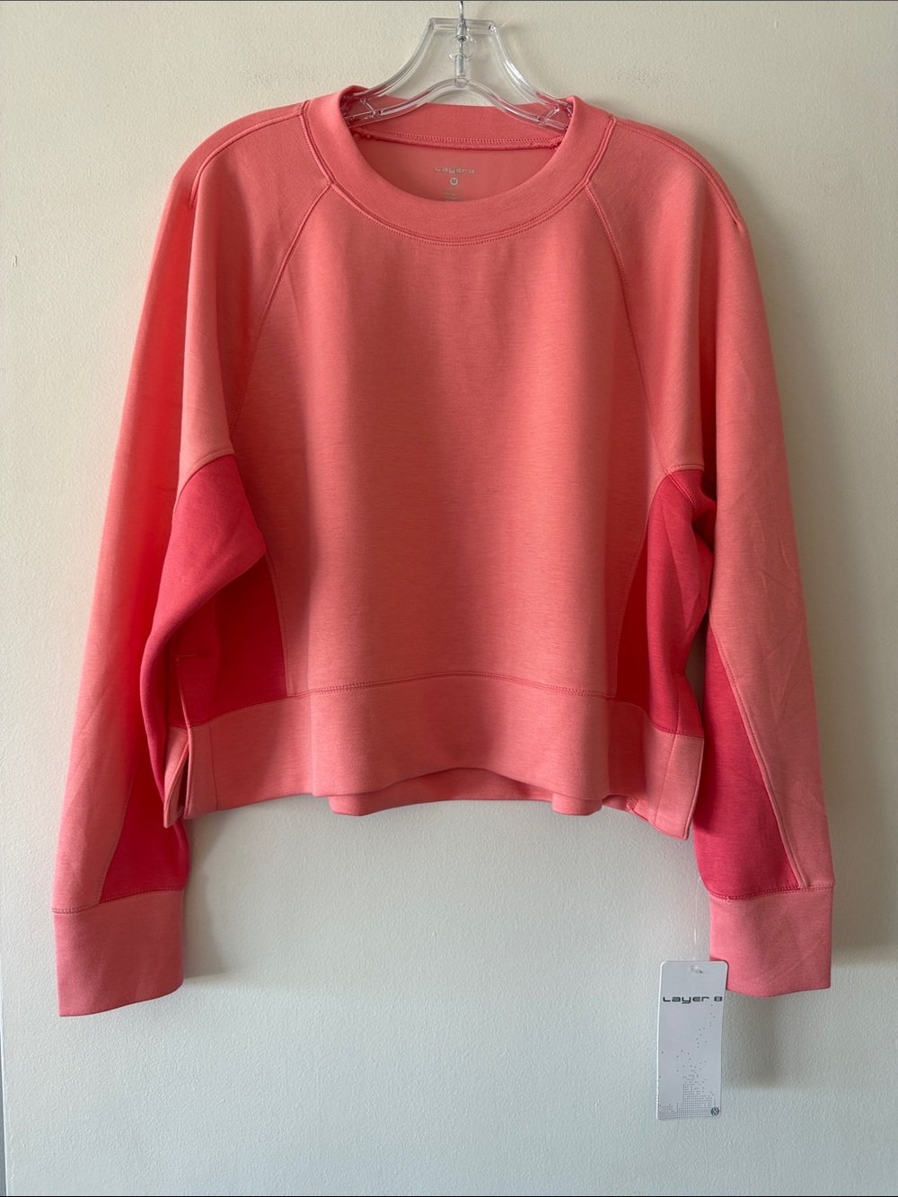 Layer 8 Urban Scuba Crewneck Sweatshirt Pink size Medium NWT